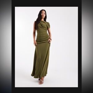 Six stories fern green bridesmaids  One Shoulder Dress